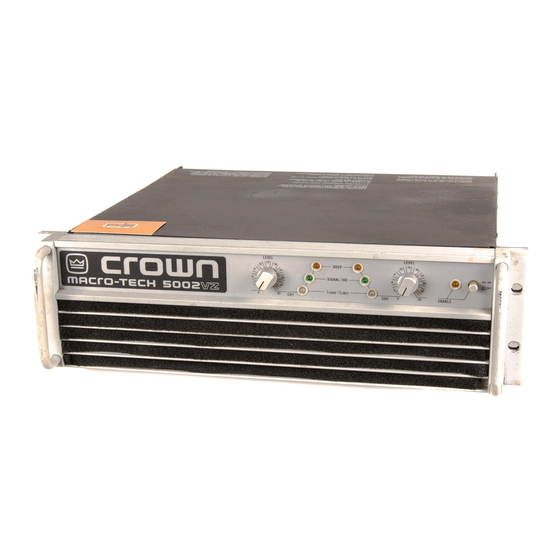 Crown Macro-Tech MA-5002VZ Datasheet