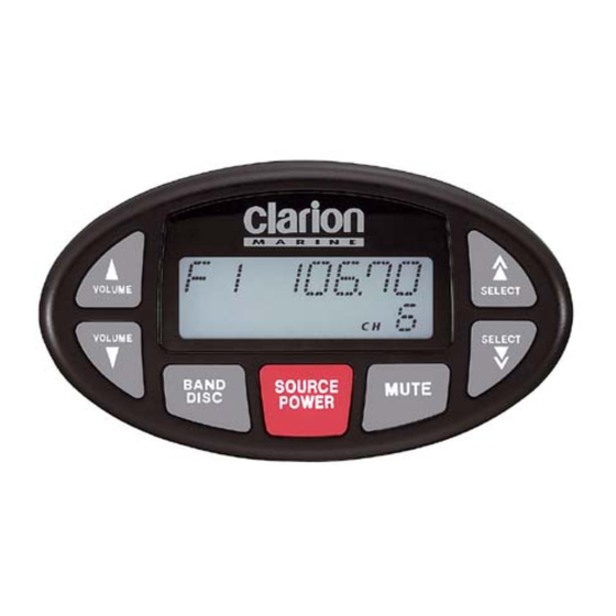 Clarion M202RC-RET Marine Remote Control Manuals