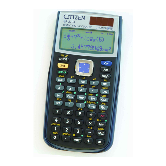 Citizen SR-270X College Instruction Manual