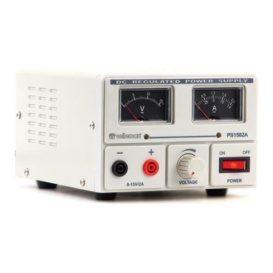 Velleman PS1502A Quick Manual