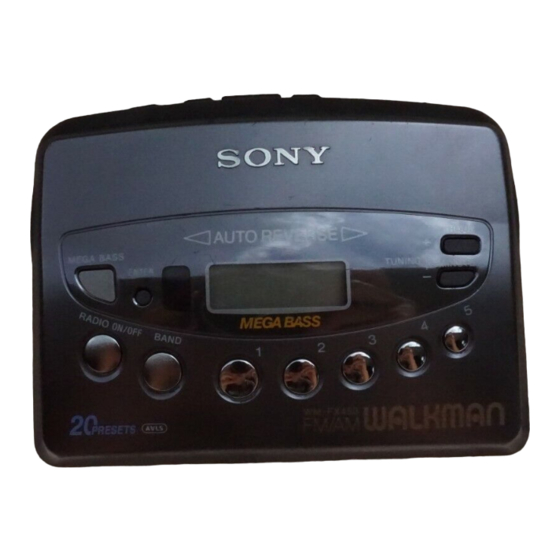 Sony Walkman WM-FX455 Operating Instructions