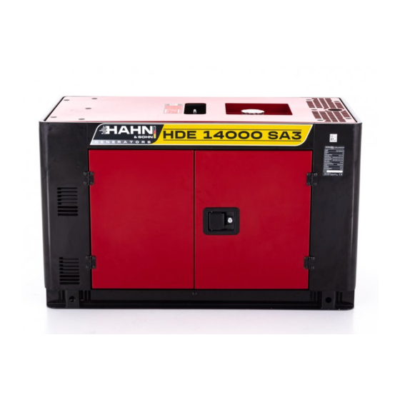 Hahn & Sohn HDE14000SA-SA3 Generator Manuals