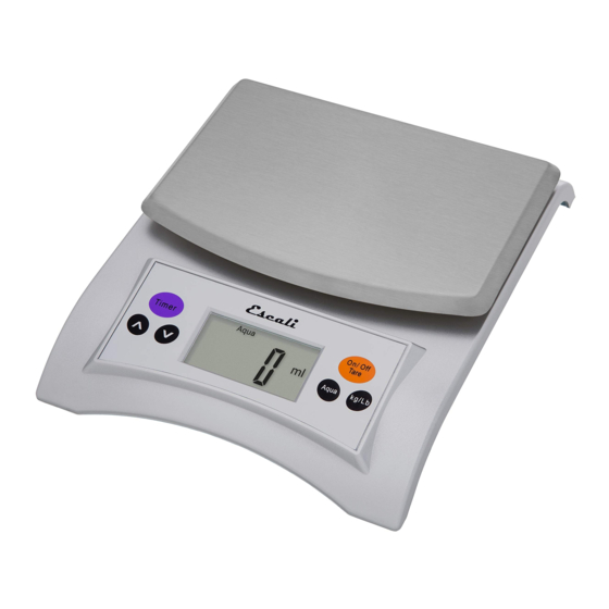 Escali Aqua User Manual