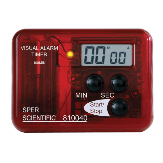 Sper scientific 810040 Instructions