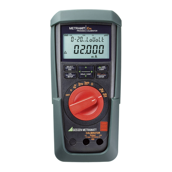 Gossen MetraWatt METRAHIT Cal Operating Instructions Manual