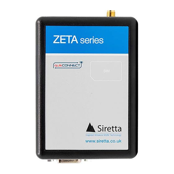 SIRETTA ZETA-N P Series Quick Start Manual