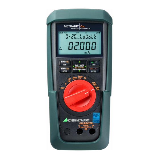 Gossen MetraWatt METRAHIT CAL Operating Instructions Manual