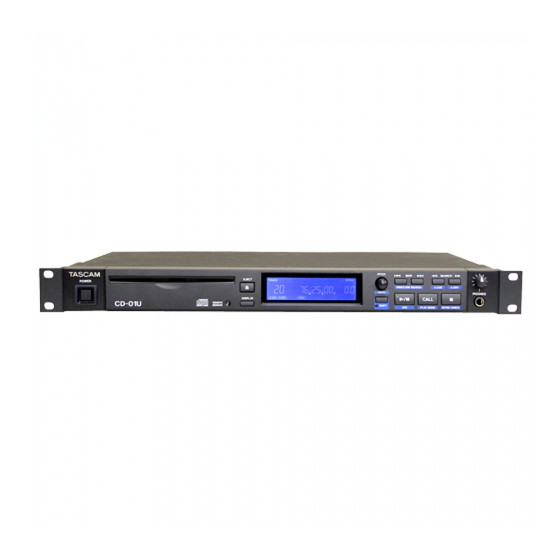 Tascam CD-01U Quick Start Manual