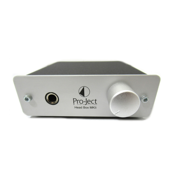Pro-Ject Audio Systems Head Box MK II Instructions For Use