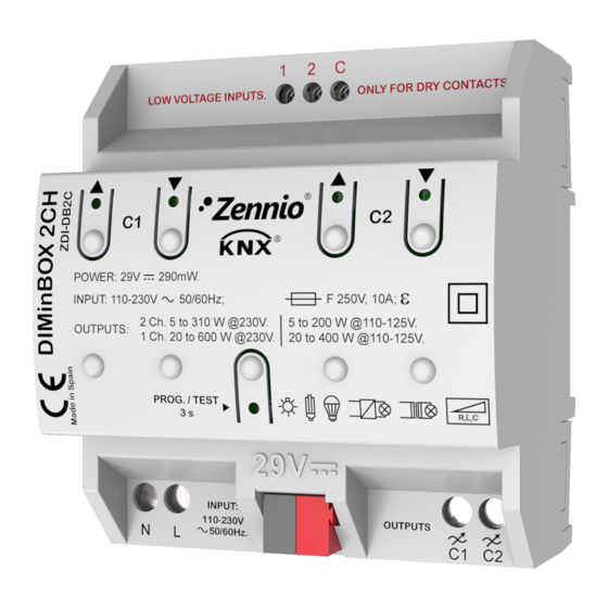 Zennio DIMinBOX 2CH ZDI-DB2C Quick Start Manual