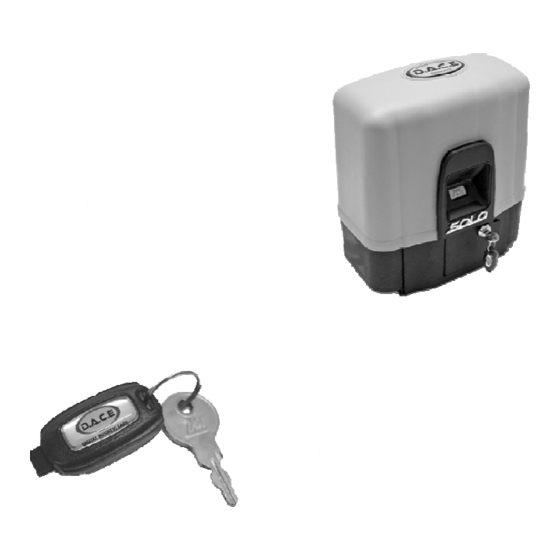 User Manuals: D.A.C.E SOLO Control Gate Opener