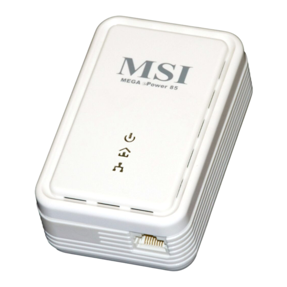 MSI HomePlug ePower 85 Version II Manuals