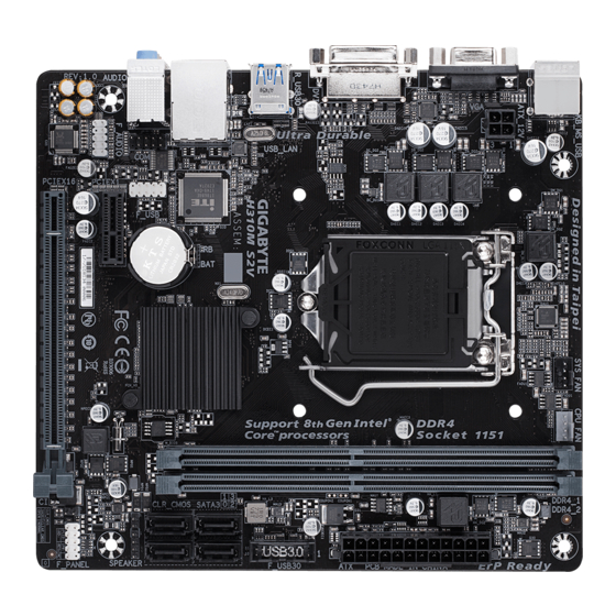 Gigabyte H310M S2V Manuals