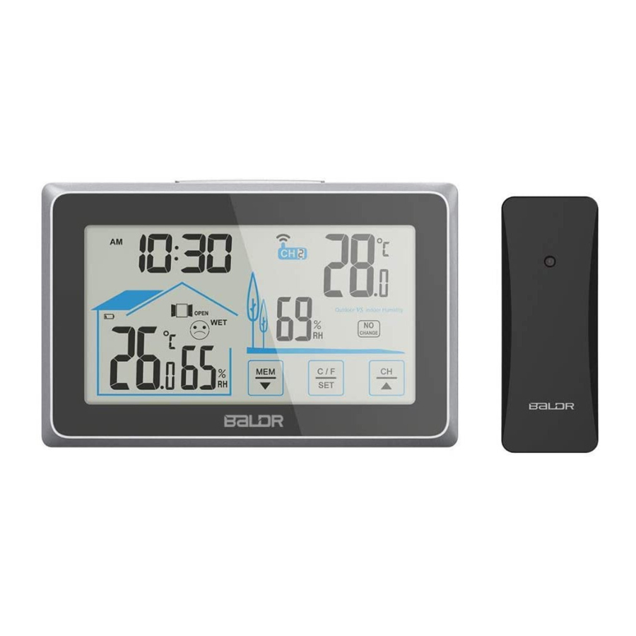 BALDR B0340ST2H2 WIRELESS WEATHER STATION WITH BACKLIGHT MANUAL