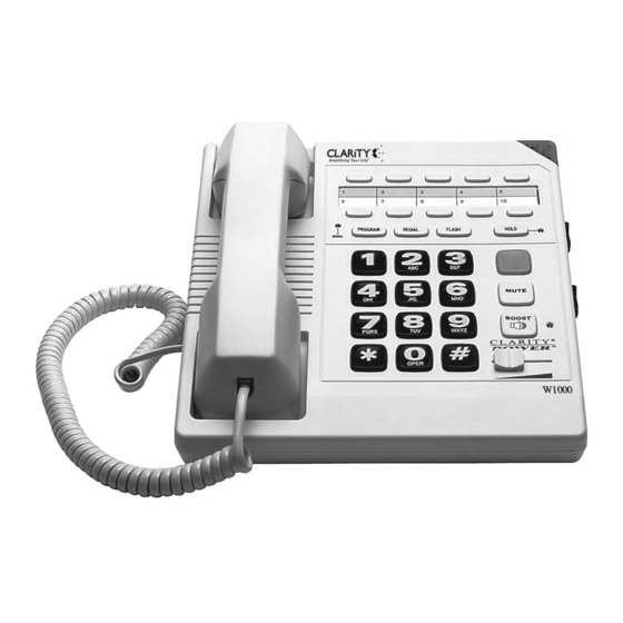 Clarity TELEPHONE W1000 User Manual