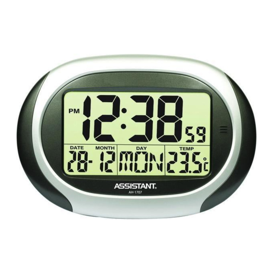 Assistant AH-1707 - Wall And Desktop Clock Manual