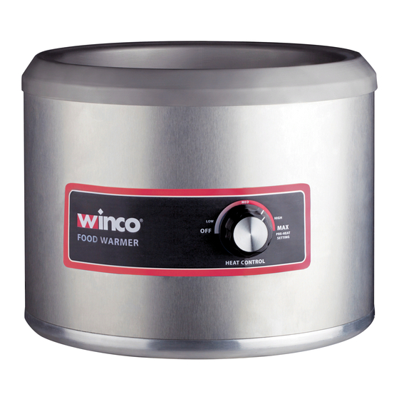 Winco FW-11R250 Round Food Warmer/Cooker Manuals