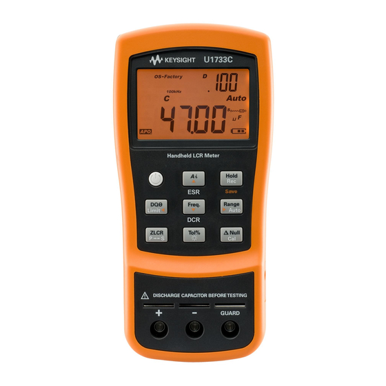Keysight Technologies U1733C Quick Start Manual