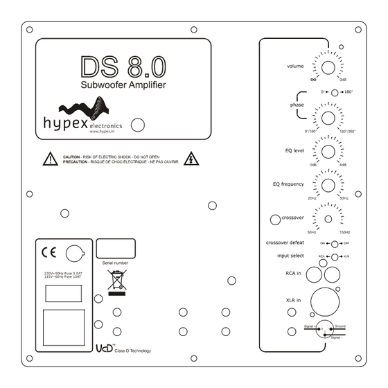 Hypex Electronics DS 8.0 User Manual