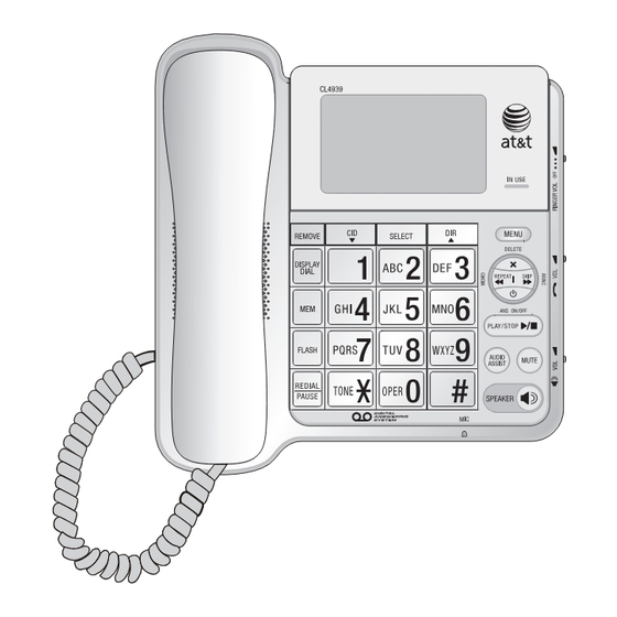 AT&T 4939 -  - Corded Digital Answering System Quick Start Manual