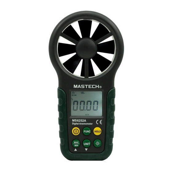 User Manuals: AIDETEK MS6252A Digital Anemometer