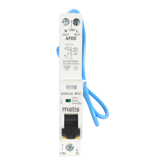 Matis MTAF5-40 Manual Instruction