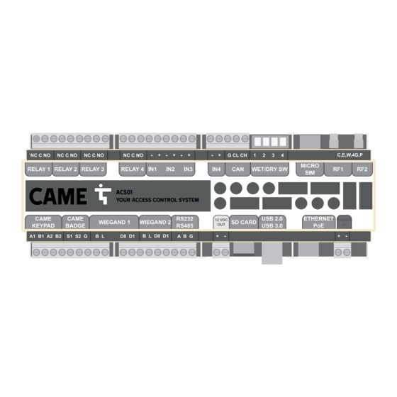 CAME ACS01 Quick Manual