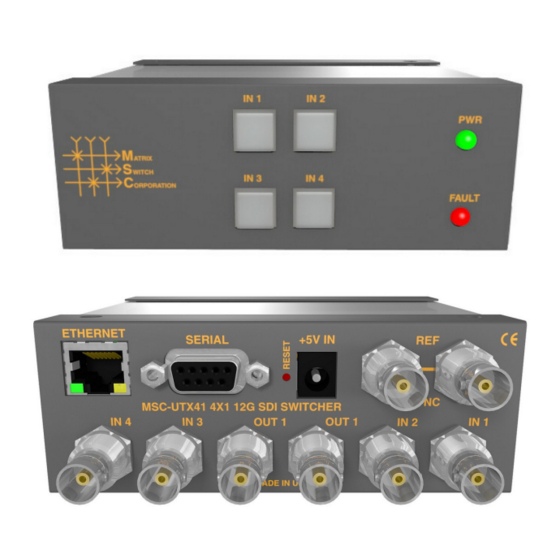 Matrix Switch Corporation MSC-UTX41L Manuals