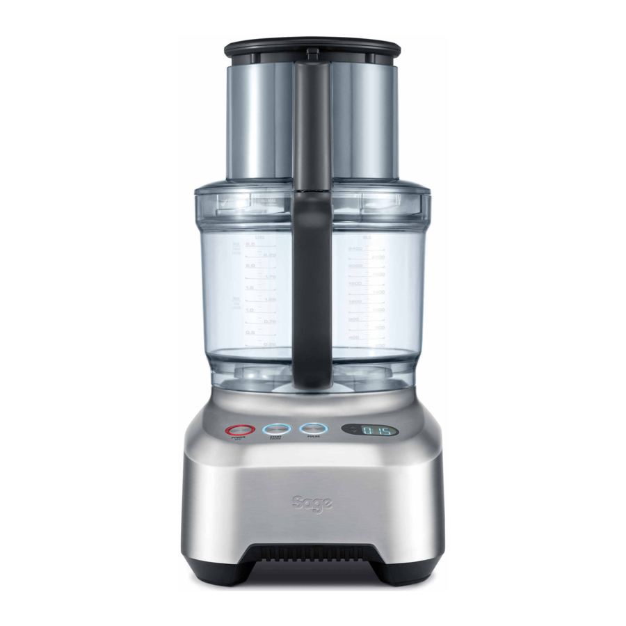 Sage the Kitchen Wizz Pro BFP800 / SFP800 - Food Processor 2000 Wt Manual
