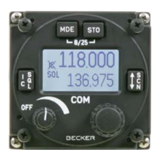 Becker 620 Series Quick Start Manual
