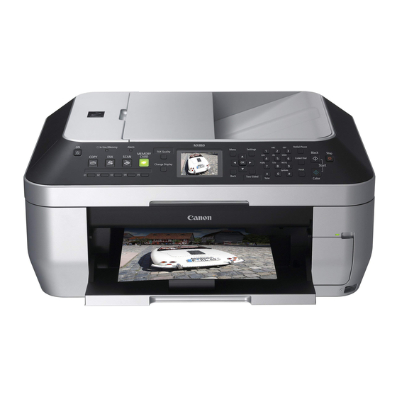 Canon MX860 - PIXMA Color Inkjet Manual