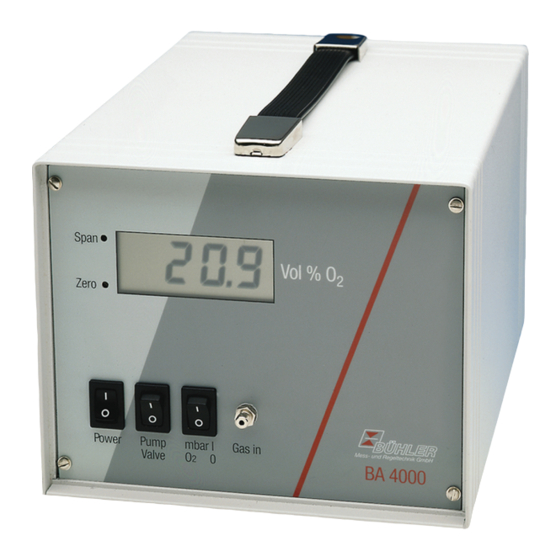 Buhler BA 4000 Inj. GV Installation And Operation Instructions Manual