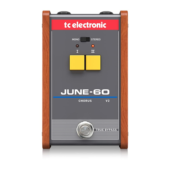 TC Electronic JUNE-60 V2 CHORUS Quick Start Manual
