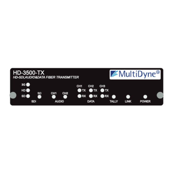 MultiDyne TX-3500-FTX Instruction Manual