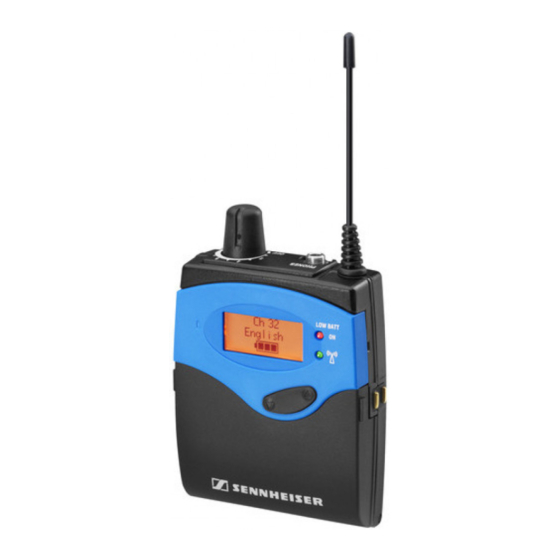 Sennheiser tourguide UHF Instructions For Use Manual