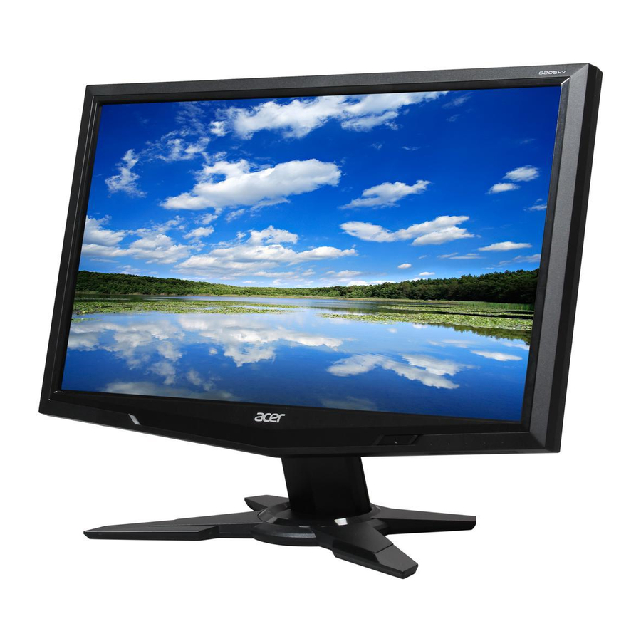 User Manuals: Acer G205HV LCD Monitor