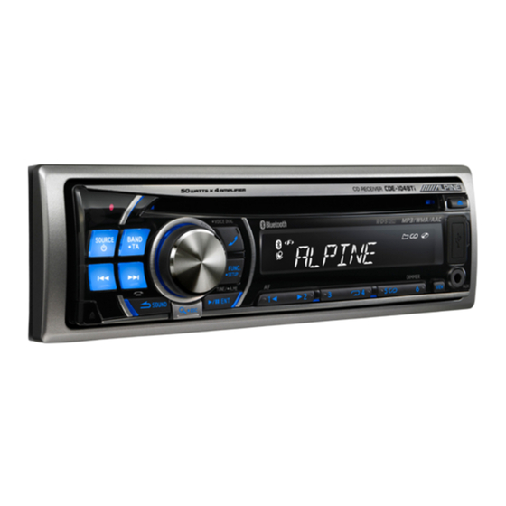 Alpine CDE-103BT Quick Reference Manual