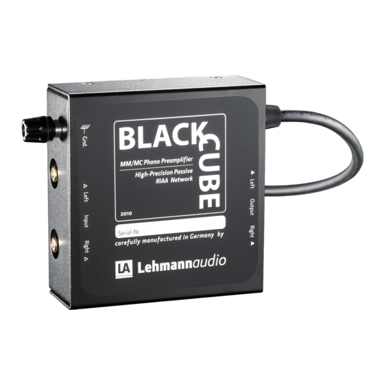 Lehmannaudio Black Cube Manual