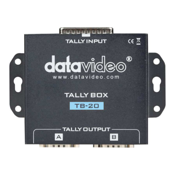 Datavideo Tally Box TB-20 Quick Start Manual