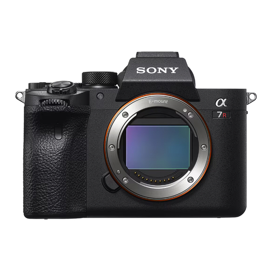 Sony Alpha 7R IV Operating Instructions Manual