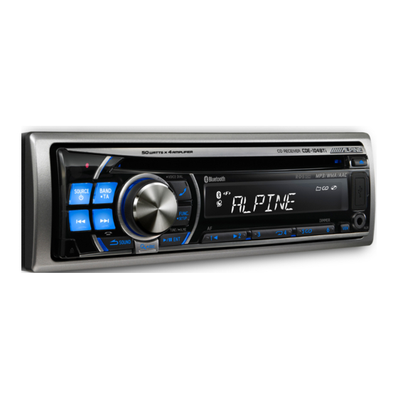 Alpine CDE-103BT Quick Reference Manual