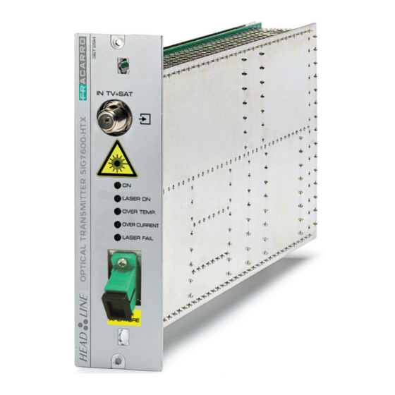 User Manuals: Fracarro HEADLINE SIG7600-HTX Transmitter