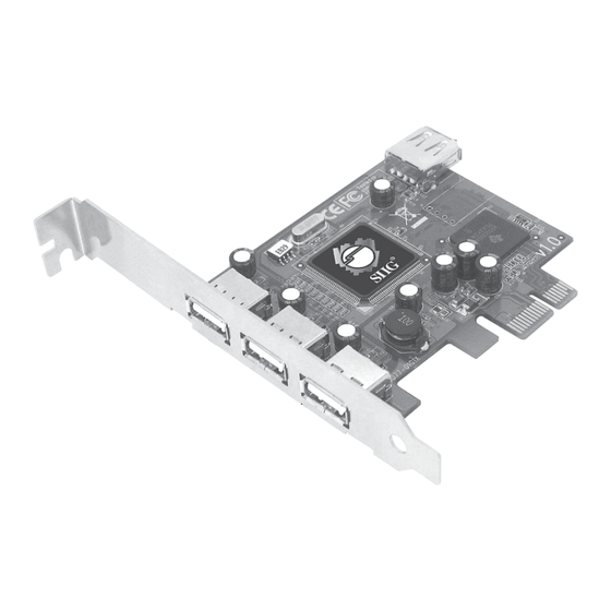 SIIG DP Hi-Speed USB 4-Port PCIe Quick Installation Manual