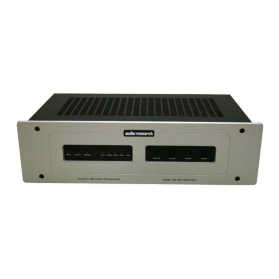 Audio Research PH5 Owner's Manual