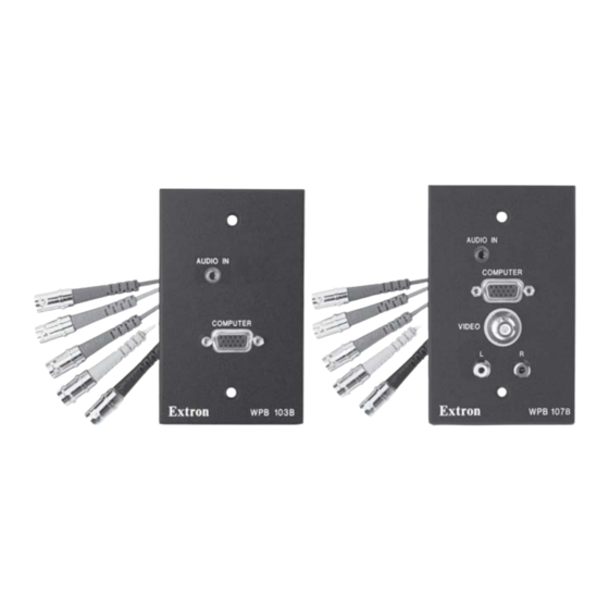 Extron electronics WPB 103B Installation Manual