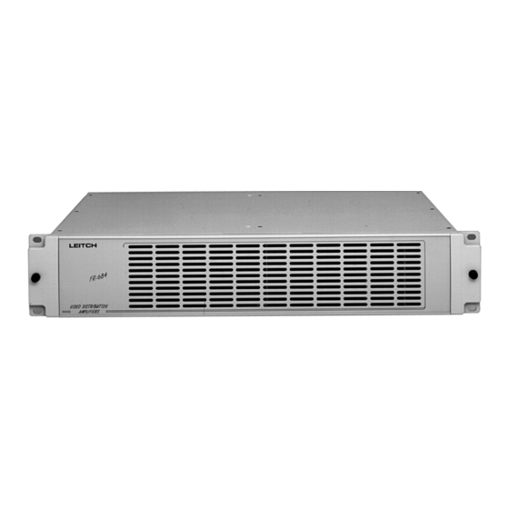 Leitch FR-684AV Installation And Operation Manual