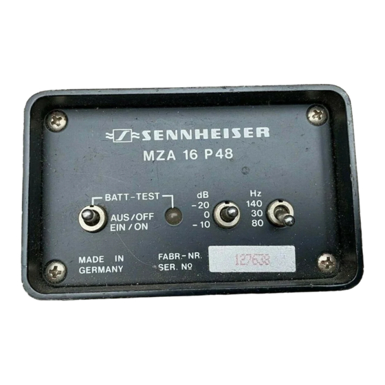 Sennheiser MZA 16 Manual