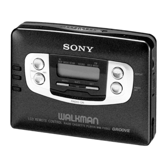 Sony WM-FX661 Service Manual