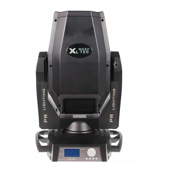 PR Lighting XL WASH 700 Manual