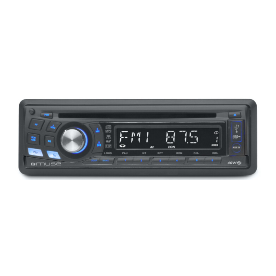 User Manuals: Muse M-1010 MR Car Radio
